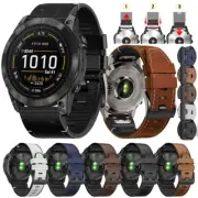 QuickFit Band For Garmin Fenix 8/E/7/7X 6/6X/5/5X 3HR 965 Leather Silicone Strap