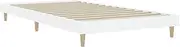 vidaXL Single Size Bed Frame - Durable Engineered Wood and Eucalyptus Wood Construction - Stylish White Color - Modern/Bohemian Style