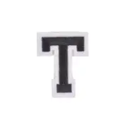 Varsity Letter T Iron On Patch/Badge/Applique/Transfer A-Z Alphabet Black/White