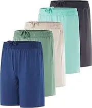 [Real Essentials] 5 Pack: Men's Dry-Fit 7" Inch Running Shorts Pockets - Workout Gym Athletic Hiking Casual (Available in Big & Tall)