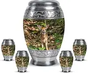 Deer Urn for Ashes Adult Male - Cremation Urn Human Ashes - Keepsake Urns for Human Ashes - Brown Funeral for Human Ashes Adult Woman - Cremation Urns for Female (Combo of 5, 10" & 3")