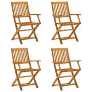 Folding Garden Chairs 4 pcs Solid Eucalyptus Wood