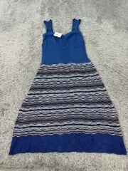 Missoni Dress Womens 8 Blue Aztec Striped Crochet Knit Bodycon Sundress NWT $695