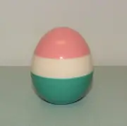 Nora Fleming Retired Mini Easter Egg Pink White Teal Stripes A179 Brand New