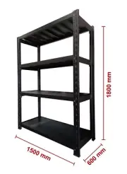 1.5m L×1.8m H×0.6m D Heavy Duty Shelving Garage Warehouse Storage Metal Rack