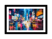 New York City Street Canvas Framed Art
