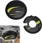 JFG RACING Engine Case Cover CNC Aluminum Clutch Saver Engine Guard for DRZ 400E DRZ400S DRZ400SM -Black/Gold