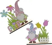 Garneck Easter Bunny Tabletop Décor Tiered Tray Rabbit Decorations Spring Theme