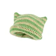 Crochet Hats for Women Cat Beanie Vintage Beanies Women Fox Hat One Size Green