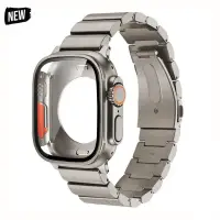 在飛比找蝦皮商城精選優惠-全包錶殼 鈦合金錶帶 適用蘋果手錶 Apple Watch 