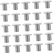 Obuyke 200pcs Semi-Hollow Rivets Flat Round Head DIY Hardware Rivets for DIY Projects