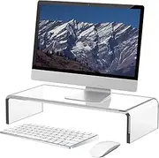 Acrylic Monitor Stand Riser -Desk Platform for Computer Monitor, Desktop Riser Elevation for Laptop, Monitor, Printers