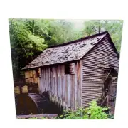 Cades Cove TN Grist Mill Ceramic Tile Trivet Coaster Travel Souvenir 4" x 4"
