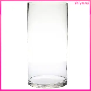 高大玻璃圓筒花瓶小透明花圓形圓柱裝飾裝飾花瓶zhiymsui