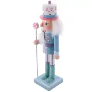 1PC Wooden Nutcracker Christmas Decoration Figure Collectible Ornament