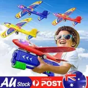 3 Pack Foam Airplane Toys with Launcher, Kids Outdoor Foam Glider Catapult Plane
