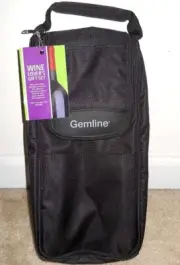 GEMLINE 2-WINE BOTTLE or 6-Can INSULATED COOLER ZIP BAG GIFT SET+ CORKSCREW~NEW*