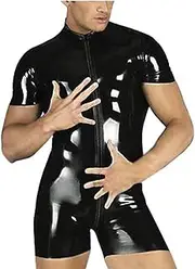 [SMDSAZ] Jumpsuit Sexy Men's Open Crotch Underwear (Size : M)