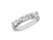5Stone 1.33ctw Diamond Wedding Band Ring 950 Platinum H SI2 Channel Setting New