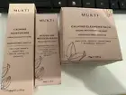 Mukti Organics Recovery serum, calming moisturiser and cleansing balm full size