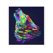 Colorful Howling Wolf Face Towel, Gift for Animal Lovers, Vibrant Towel, Home