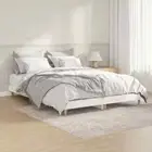 Double Size Wooden Bed Frame Modern Engineered Wood Mattress Base Platform White
