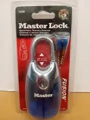 Master Lock Fusion Adjustable Shackle Padlock Item No. 193D Blue