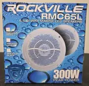 Rockville RMC65LW 6.5" White Waterproof Boat Hot Tub Speakers w/ LED's+Remote