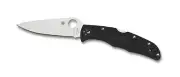 Spyderco Endura Flat Ground 3-3/4" VG10 Satin Plain Blade, Black FRN Handles