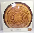 Hester & Cook WOOD SLICE Paper Placemats Pack of 12 Made in USA 15.25"x15.25"