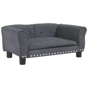 vidaXL Dog Bed Dog Sofa Padded Foam Puppy Cat Bed Pet Supply Dark Grey Velvet
