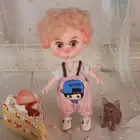 BJD Doll 6" Mini Pig 26 Joint Body Toy with Clothes Shoes Makeup Curly Hair Gift