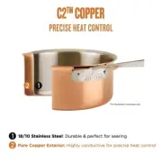 c2 Copper Clad 2qt Sauce Pan w/ Lid (CD202)