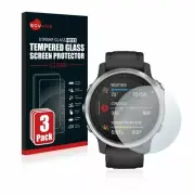 Garmin Fenix 6S , 3 x Savvies® Xtreme HD33 Tempered Glass Screen Protector
