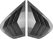 Rear Window Louver Shutter Trim Cover For BMW X6 E71 E72 2008-2014 2009 Gloss Black Carbon Fiber Look