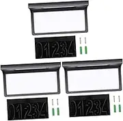 Angoily 3pcs Solar Door Light Plate House Number Signs Plaques Powered House Numbers Plaque Neon Illuminated Large House Number Plaque Strip Room LED Solar House Number Sign Black Plastic
