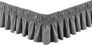 Bed Valance Skirt, Bed Valance Bed Skirt Wrap Fashion Solid Colors Elastic Band Pleated Bed Skirt for Home Hotel Bedroom Bed Side Decoration Protective Bedding Home Textile