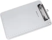Tofficu Office Clipboard A5 Size Aluminum Alloy Paper Holder Steel Clip Smooth Edges Silver