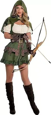 NEW Womens Sexy Robin Hoodie Hood Medieval Halloween Costume X-Large 14-16 XL