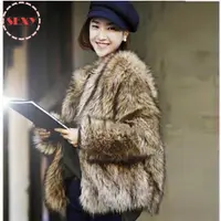 在飛比找ETMall東森購物網優惠-Korean womens winter fur jacke