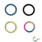 Pack of 4 16 Gauge Hinged Clicker Segments Rings Stainless Steel Nose Piercings