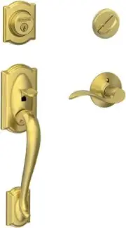 Schlage Camelot Single Cylinder Handleset, Satin Brass (F60 CAM 608 Acc RH)