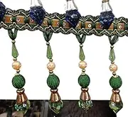 Fringe Trim，Curtain Tassels， 1 Meter Sewing Trim Fringe Fringe Tablecloth Curtain Decorative Fringing Trimmings(Green)