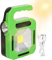 LED Camping Lantern - Solar-Powered, with Side Flashlight | Portable ABS Tent Lantern, Survival Gear, 5.12x3.46in, 1200mAh Battery, 3–10 Hour Endurance, USB Charging for Power Outages
