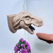 Daerky Jumping Spider Hide,3D Printed Dinosaur Head - A Fun Habitat for Jumping Spiders, Small Reptiles, and Small Pets, Suitable for Home Decor with Animal Enclosures (Wood Color)