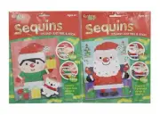 Kreative Kids Christmas Xmas Santa and Elf Sequins Picture Craft Set