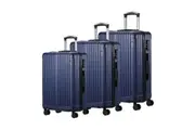 Mazam 3PCS Luggage Suitcase Trolley Set Travel TSA Lock Storage ABS Case Navy