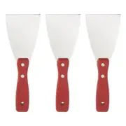 Putty Knife 3" Carbon Steel Scrapers Wooden Handle for Spreading Drywall 3Pcs