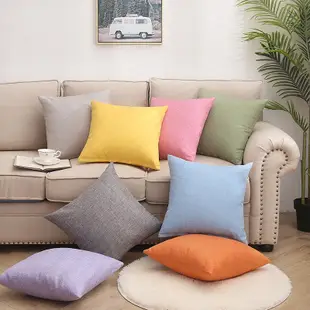 素色簡約多用棉麻抱枕套多尺寸40x40 45x45 50x50 55x55 60x60坐墊套 沙發枕套 汽車枕套居家裝飾