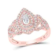 1CTW-Diamond 1/4CTW PEAR BLISS BRIDAL SET ROSE GOLD CE